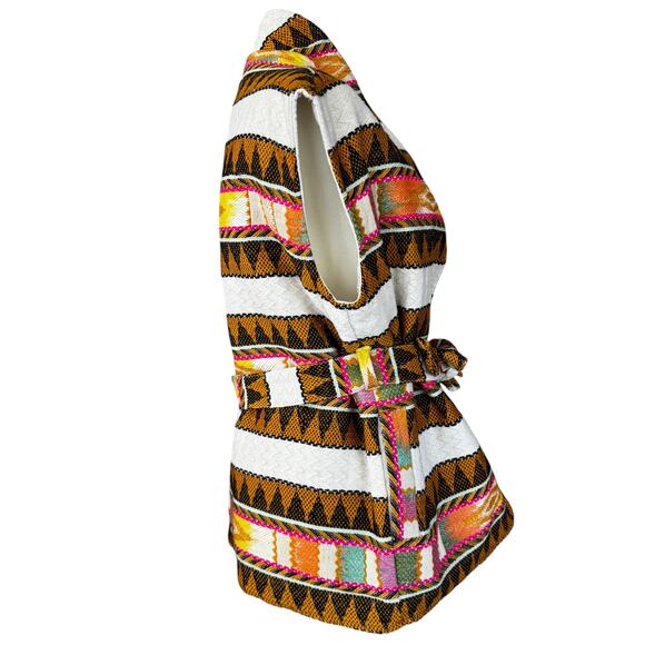 Xirena Electric Belted Brett Vest Cream Multicolor Size Small - Picture 6 of 12